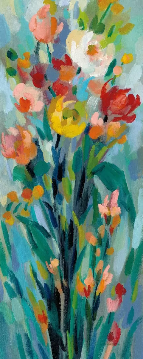 זר פרחים צבעוני II - Silvia Vassileva - תמונות למטבח כפרי  - מק''ט: 385435