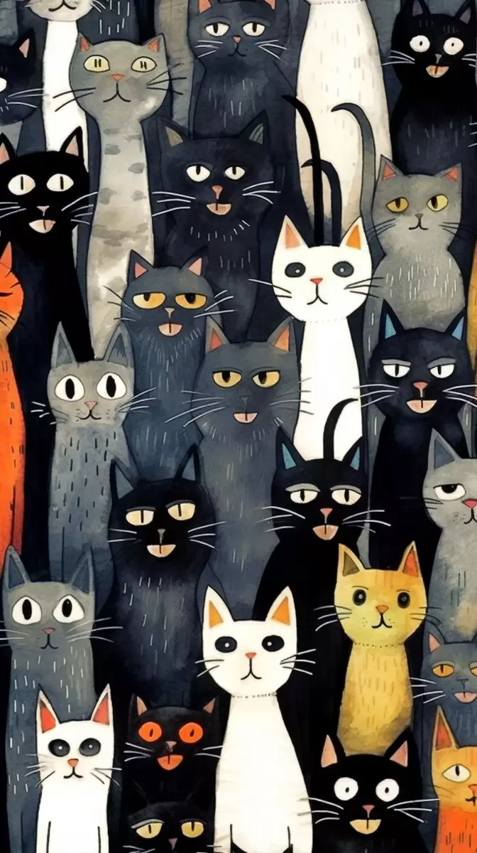 חתולים לבושים בסוודר - Eli Albert Vcherashensky - קולאז'ים  - מק''ט: 445215