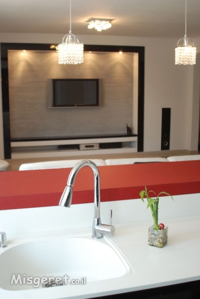 מבט מהמטבח לסלון