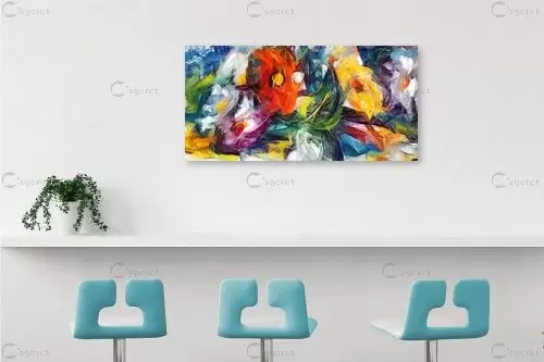 צר, ארוך וצבעוני – בן רוטמן | תמונה לקיר בסגנון מופשט