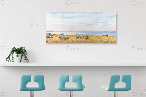 חוף ים בברייטון – חיה וייט | תמונה לקיר בסגנון מודרני