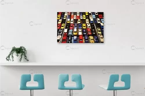 מכוניות בשלל צבעים - משה יפה - תמונות לסלון מודרני  - מק''ט: 242377