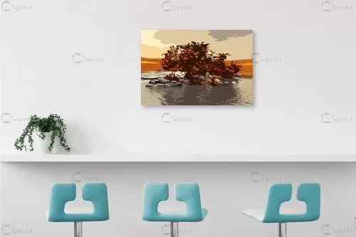 עץ בודד - רעיה גרינברג - תמונות לסלון מודרני  - מק''ט: 340287