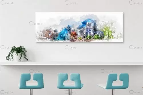 נוף עירוני פנורמה - Artpicked Modern - תמונות אורבניות לסלון תמונות נוף פנורמי  - מק''ט: 376460