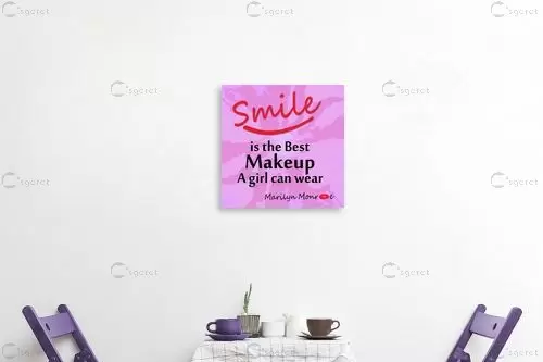 Smile Best Makeup - מסגרת עיצובים - מדבקות קיר משפטי השראה טיפוגרפיה דקורטיבית  - מק''ט: 240717