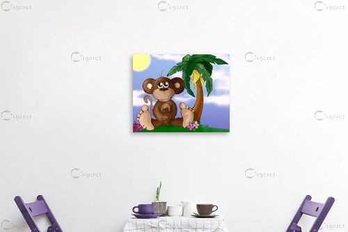 Monkey - חנן אביסף - תמונות לחדרי ילדים קומיקס  - מק''ט: 53161