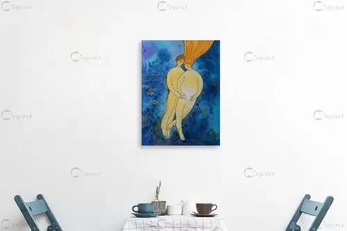 עולם המים - נטליה ברברניק - תמונות זוגיות לחדר שינה איור רישום בצבע  - מק''ט: 330468