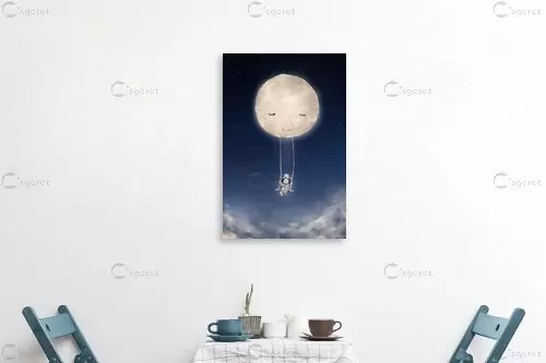 הירח שלי ואני - Artpicked Modern - תמונות לחדרי ילדים  - מק''ט: 376337