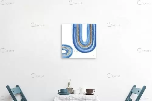 קשת כחולה וו - Chris Paschke - חדר שינה כחול עמוק אבסטרקט מודרני  - מק''ט: 389406
