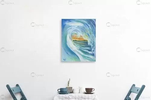 הגל - יעל רון - תמונות ים ושמים לסלון  - מק''ט: 449279
