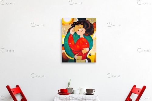 אהבה - נטליה ברברניק - תמונות זוגיות לחדר שינה איור רישום בצבע  - מק''ט: 122247
