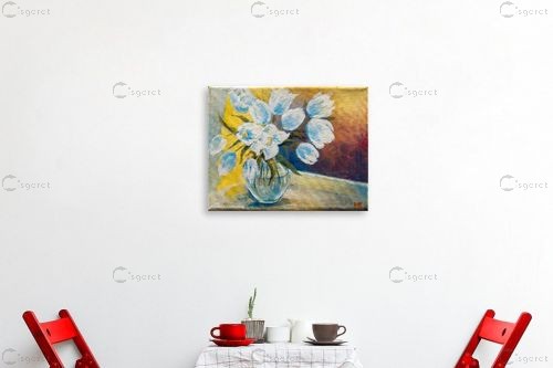 פרחים  באגרטל – מריאנה קיידלוב | תמונה לקיר בסגנון מודרני