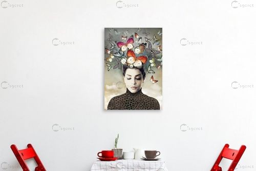 פרפרים בראש – בתיה שגיא | תמונה לקיר בסגנון מודרני