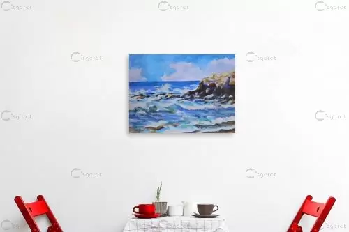 גלים - נטליה ברברניק - תמונות ים ושמים לסלון צבעי מים  - מק''ט: 330525