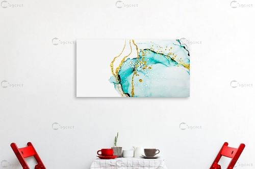 פסי זהב על ים תורכיז – Artpicked Modern | תמונה לקיר בסגנון מודרני