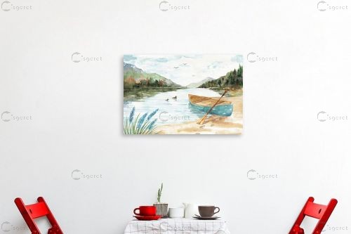 שלווה באגם – Dina June | תמונה לקיר בסגנון כפרי