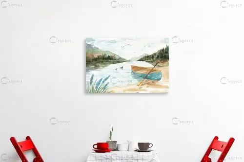 שלווה באגם – Dina June | תמונה לקיר בסגנון כפרי