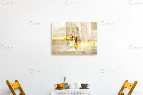 פרחים על נייר - רוזה לשצ'ינסקי - תמונות לסלון רגוע ונעים אבסטרקט פרחוני ובוטני תמונות בחלקים  - מק''ט: 202298