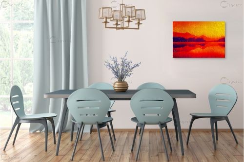 אמנות על סלע - רוזה לשצ'ינסקי - תמונות לסלון מודרני נוף וטבע מופשט סטים בסגנון מודרני  - מק''ט: 204275