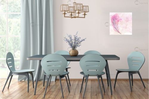 נוצה ורודה – Artpicked | תמונה לקיר בסגנון מופשט