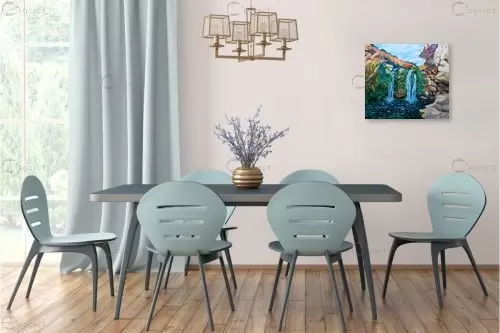 "על הרים יעמדו מים" – שמואל מושניק | תמונה לקיר בסגנון כפרי