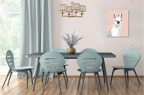 אלפקה פרחונית – Becky Thorns | תמונה לקיר בסגנון מודרני