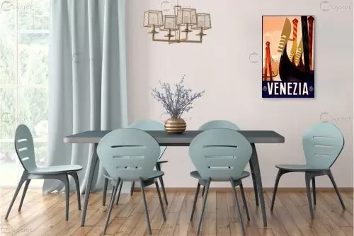 ונציה רטרו - Artpicked Modern - תמונות לפינת אוכל רטרו וינטג' פוסטרים בסגנון וינטג' כרזות וינטג' של מקומות בעולם  - מק''ט: 438941