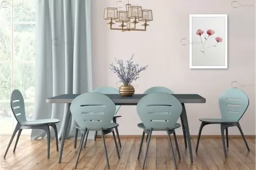 שלוש כלניות - נעמי עיצובים - תמונות לסלון רגוע ונעים אבסטרקט בצבעי מים סטים בסגנון מודרני  - מק''ט: 441225
