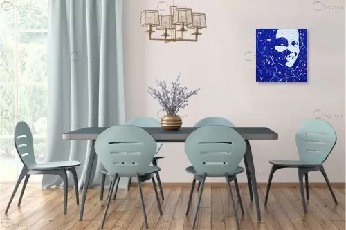 פורטרט כחול – יעל ארט | תמונה לקיר בסגנון מופשט