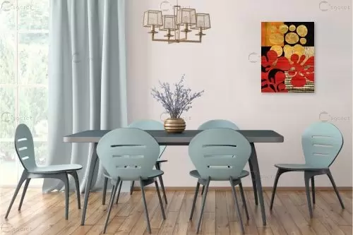 צורות וצבעים #13 - בתיה שגיא - תמונות צבעוניות לסלון מדיה מעורבת מיקס מדיה סטים בסגנון גיאומטרי  - מק''ט: 455382