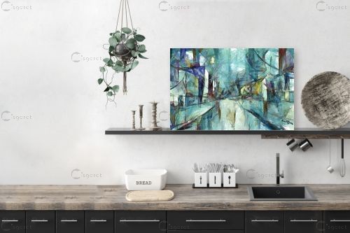 רחובות בטורקיז – בן רוטמן | תמונה לקיר בסגנון מודרני