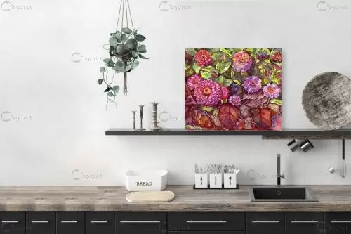  פרחי ציניות - חיה וייט - צבעי מים  - מק''ט: 213168