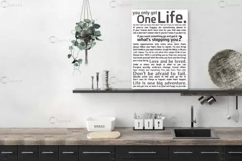 One life 2 - מסגרת עיצובים - תמונות השראה למשרד טיפוגרפיה דקורטיבית  - מק''ט: 218817