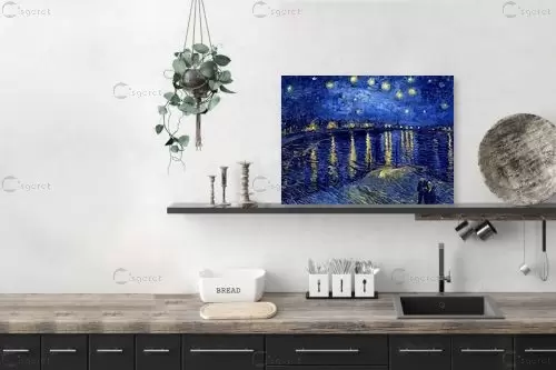 ליל כוכבים starry night - וינסנט ואן גוך - תמונות קלאסיות לסלון סגנון אימפרסיוניסטי  - מק''ט: 226243