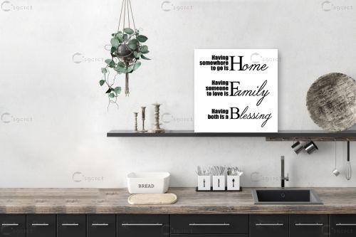 Home Family Blessing - מסגרת עיצובים - מדבקות קיר משפטי השראה טיפוגרפיה דקורטיבית  - מק''ט: 240689