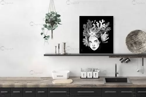 coral keeper black – ג&#039;ני פוקריבאילו | תמונה לקיר בסגנון מודרני