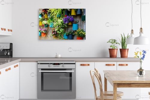 עציצים – ויויאן נתן | תמונה לקיר בסגנון כפרי