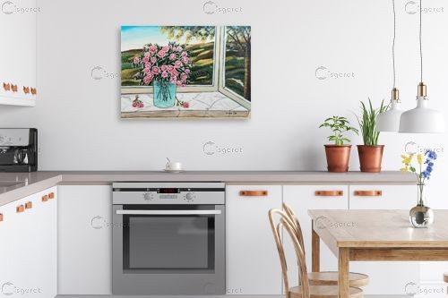 אגרטל פרחים – מזל בוכריס | תמונה לקיר בסגנון כפרי