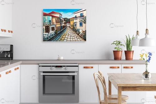 גגות אדומים – מזל בוכריס | תמונה לקיר בסגנון כפרי