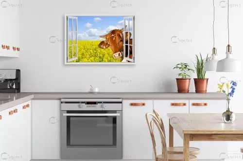 הפרה המציצה – Artpicked Windows | תמונה לקיר בסגנון מודרני