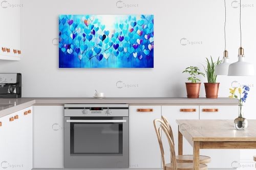 פריחת הלבבות – אורית גפני | תמונה לקיר בסגנון מודרני