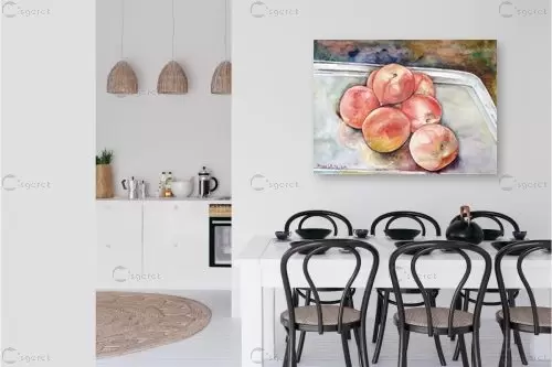 אפרסקים – חיה וייט | תמונה לקיר בסגנון כפרי