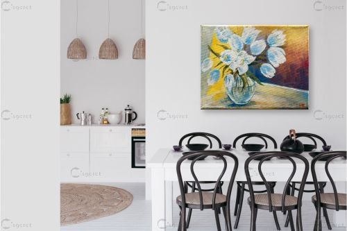 פרחים  באגרטל – מריאנה קיידלוב | תמונה לקיר בסגנון מודרני