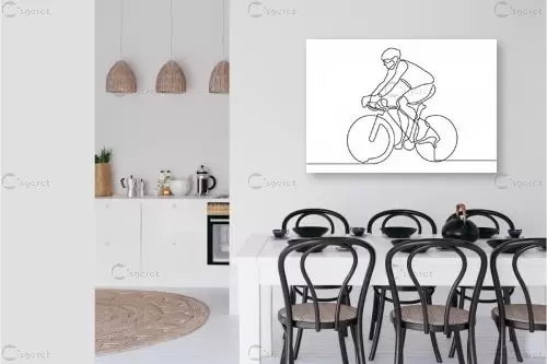 אופניים ציור בקו - Artpicked Modern - תמונות השראה למשרד ציור בקו אחד  - מק''ט: 376384