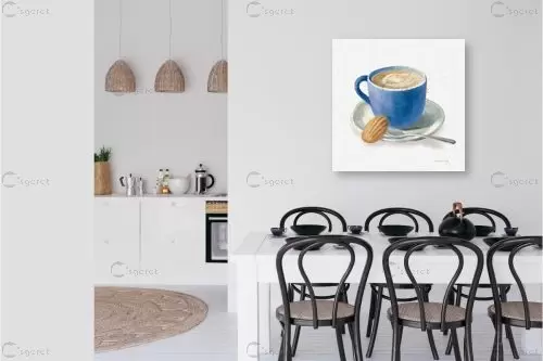 ספל קפה כחול - Danhui Nai - תמונות למטבח כפרי וינטג' רטרו  - מק''ט: 389929