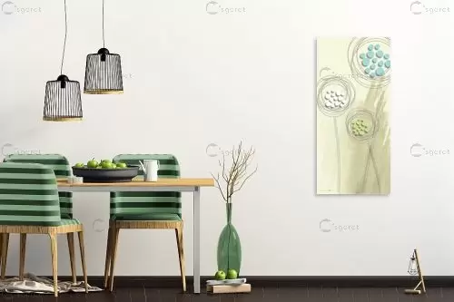 סביון ירוק - נעמי עיצובים - תמונות לסלון רגוע ונעים אבסטרקט פרחוני ובוטני  - מק''ט: 188832