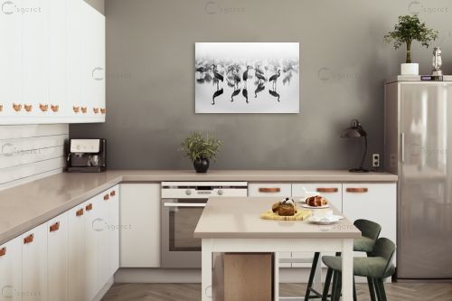 עגורים בערפל – רן זיסוביץ | תמונה לקיר בסגנון מודרני