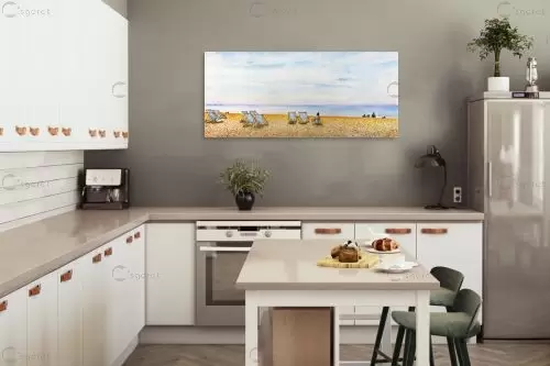 חוף ים בברייטון – חיה וייט | תמונה לקיר בסגנון מודרני