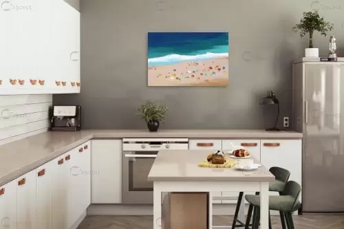 בילוי בחוף הים – איש גורדון | תמונה לקיר בסגנון מופשט