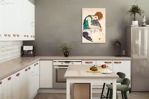 אישה עם רגליים משוכות – אגון שילה | תמונה לקיר